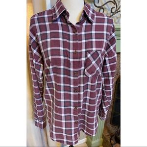 Brandy Melville Button Down Plaid One Size